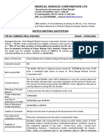 West Bengal Medical Services Corporation LTD: Name of Work: Notice Inviting Quotation