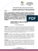 Bando Policia y Gobierno Del Municipio de Centro Tabasco