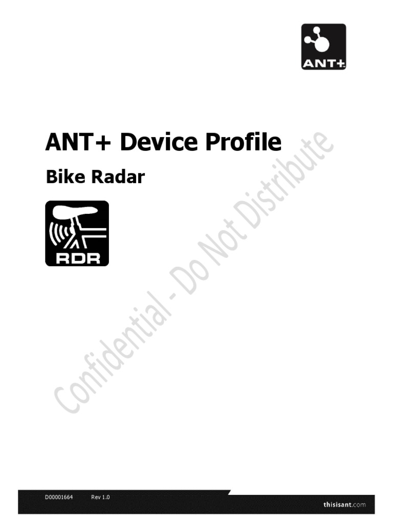ANT+ Device Profile: Bike Radar | PDF | Radar | Computer Network