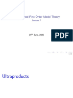 Many-Sorted First-Order Model Theory: 19 June, 2020