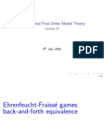 Model Theory Lecture Back-and-Forth Equivalence