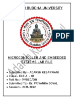 Gautam Buddha University: Microcontoller and Embedded Systems Lab File