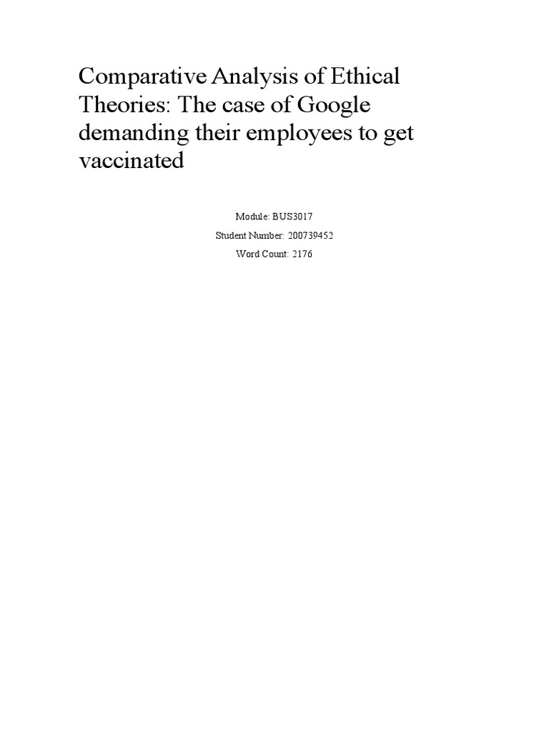 Comparative Analysis of Ethical Theories | PDF | Utilitarianism | Crime ...