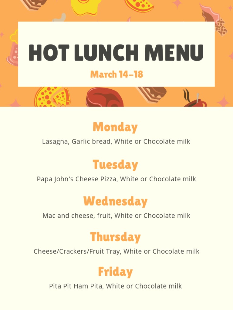 Hot Lunch Menu PDF