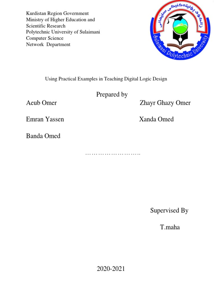 Teaching Digital Logic Design Through Practical Examples A Survey of