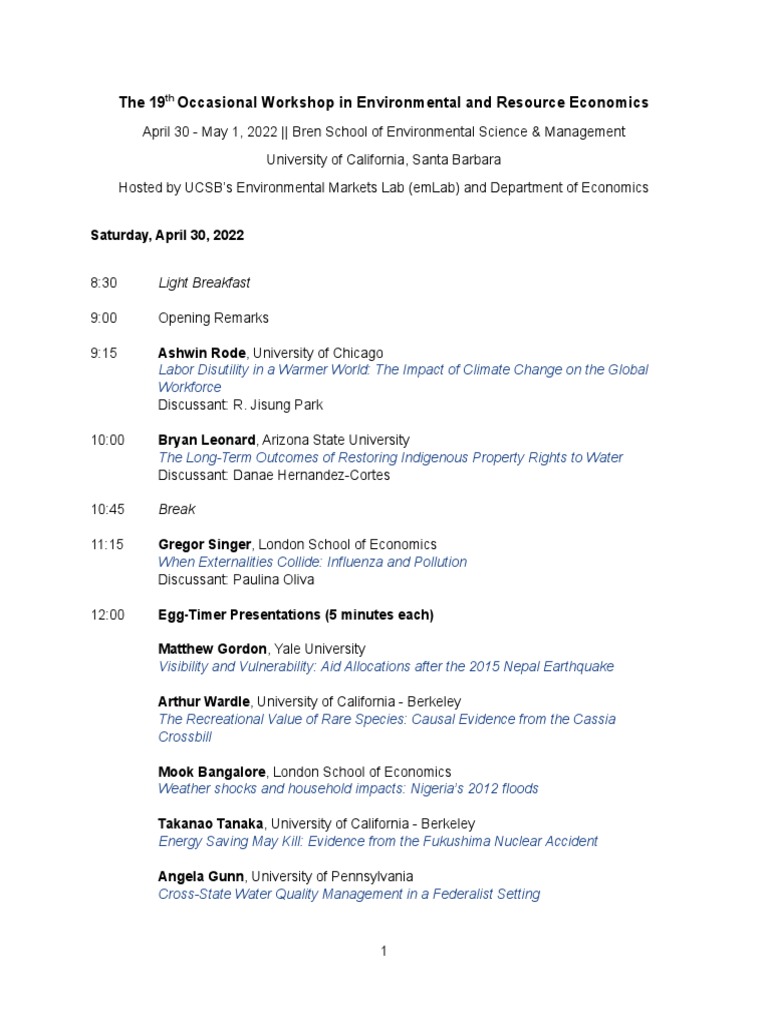 2022 Occasional Program | PDF | Natural Environment | Earth Sciences