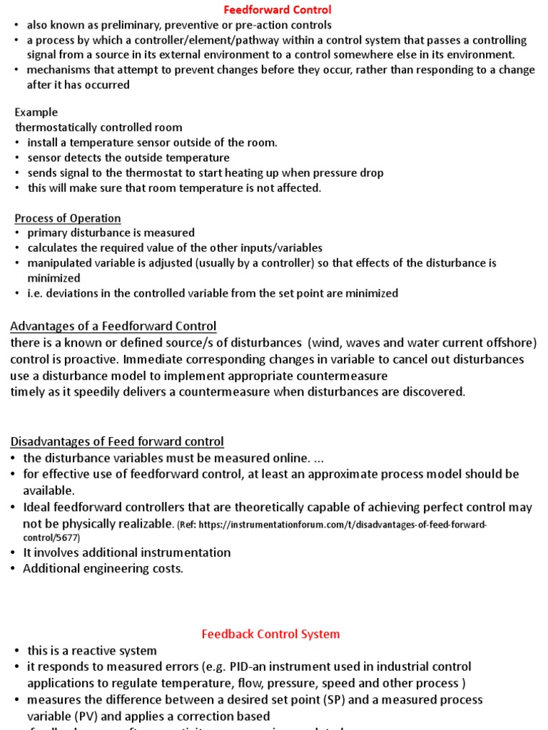 Feedback and Feedforward System PDF Control Theory Feedback