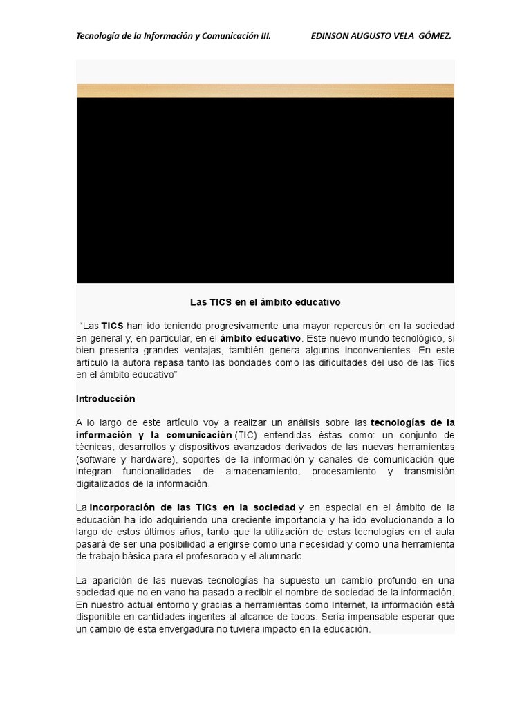 Impacto de las TIC en la educación | PDF | Tecnología de información y ...