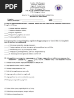 Summative Test 2nd Quarter Fil & Eng 4 | PDF