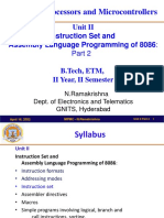 Microprocessors and Microcontrollers: Unit II Instruction Set and Assembly Language Programming of 8086