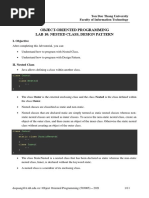 Object-Oriented Programming Lab 10: Nested Class, Design Pattern