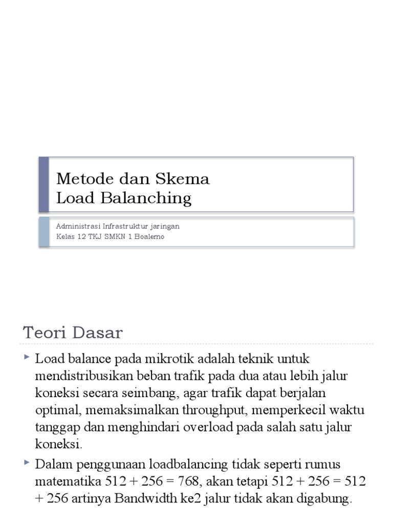 Metode Load Balancing Mikrotik | PDF | Information Technology | Data ...