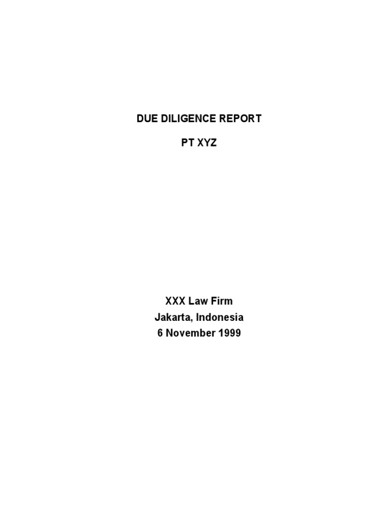 Due Diligence Report for PT XYZ | PDF | Lease | Trademark