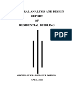 Structural Analysis and Design OF Residential Buidling: Owner: Sukra Bahadur Bohara APRIL 2022