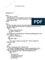 Practical Statement of Practical:: Create A Resume Using HTML