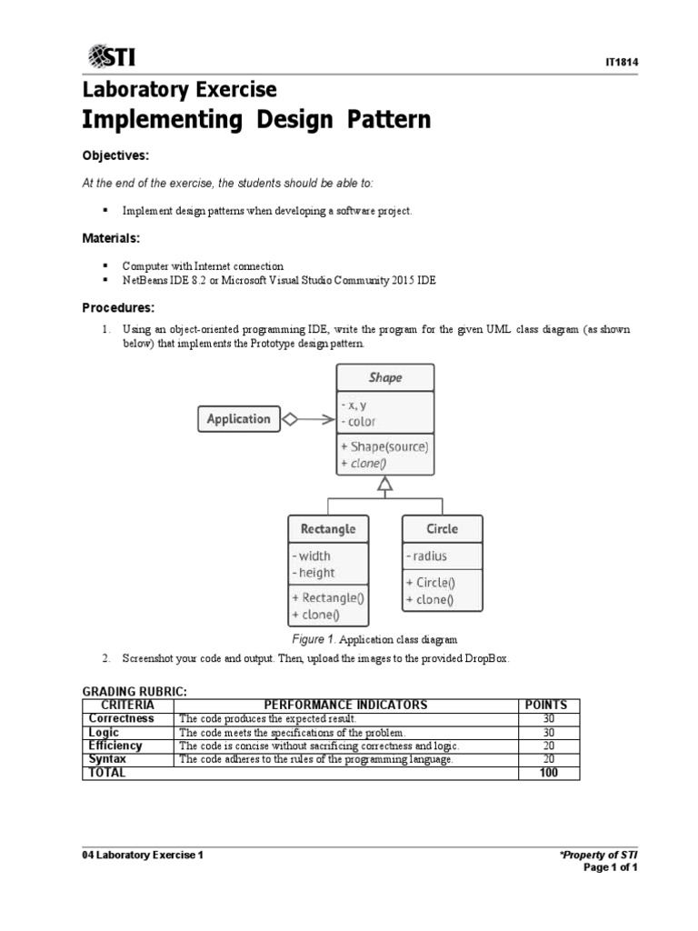 Prototype Design Pattern Exercise | PDF