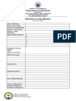 Department of Education: Minutes of The Meeting