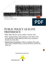 Elite-Mass Model: Adrimar A. Adriano Formulation of Public Policy
