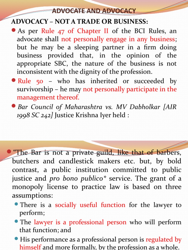 Ethics and Rules of Advocacy | PDF | Advocate | Lawyer