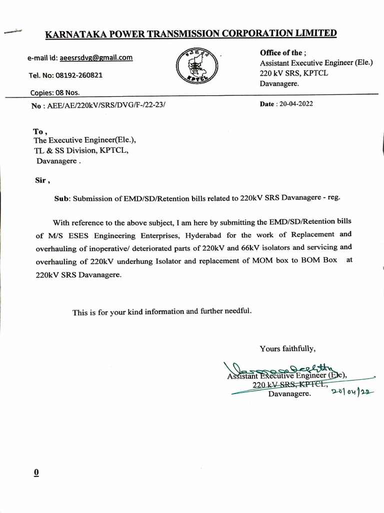 Karnataka Power Transmission Corporation Limited KPTCL PDF Trade