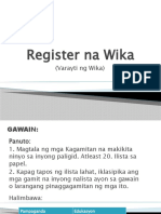 Varayti NG Wika .Register