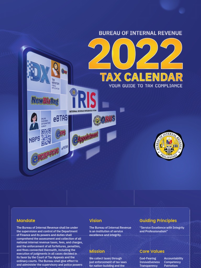 2022 Bir Tax Calendar PDF Taxes Value Added Tax