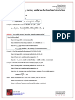 Mean, Median, Mode, Variance & Standard Deviation: Subject: Statistics Created By: Marija Stanojcic Revised: 10/9/2018