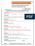 SSLC Mathematics Model Key Answers