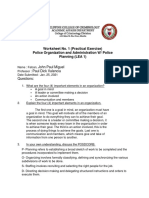 Worksheet No. 1 (Practical Exercise) Police Organization and Administration W/ Police Planning (LEA 1)