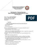 Worksheet No. 1 (Practical Exercise) Police Organization and Administration W/ Police Planning (LEA 1)