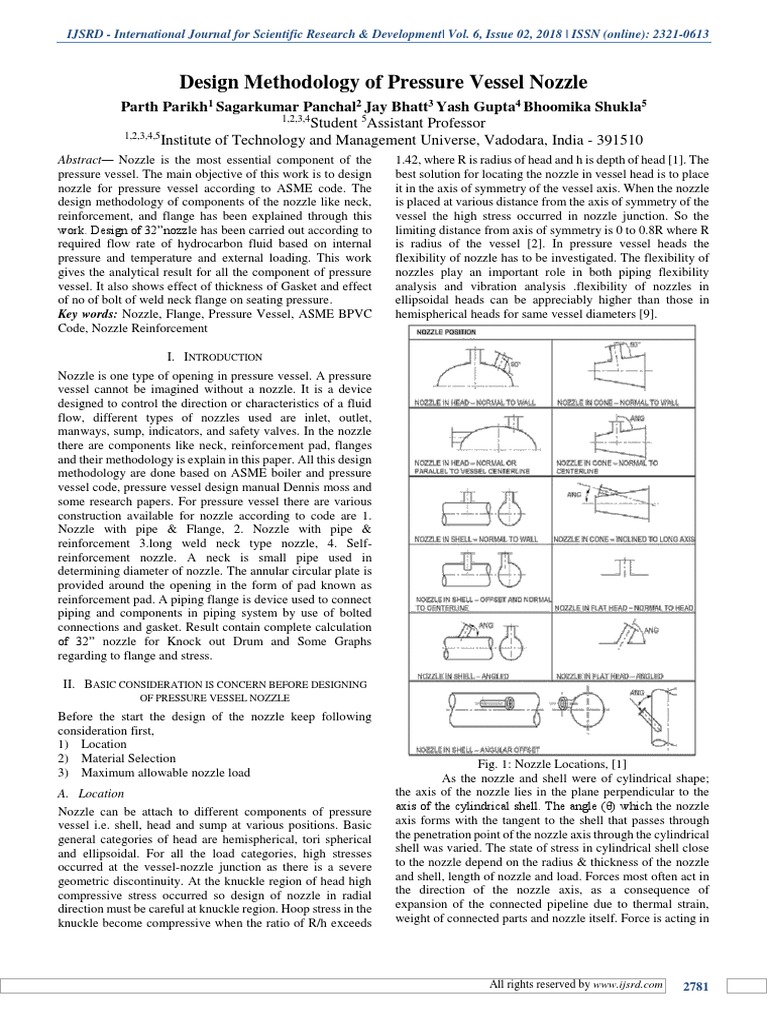 Design Methodology Of Pressure Vessel Nozzle Pdf Pipe Fluid