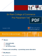 Sri Ram College of Commerce Pre Placement Talk: November 23, 2009