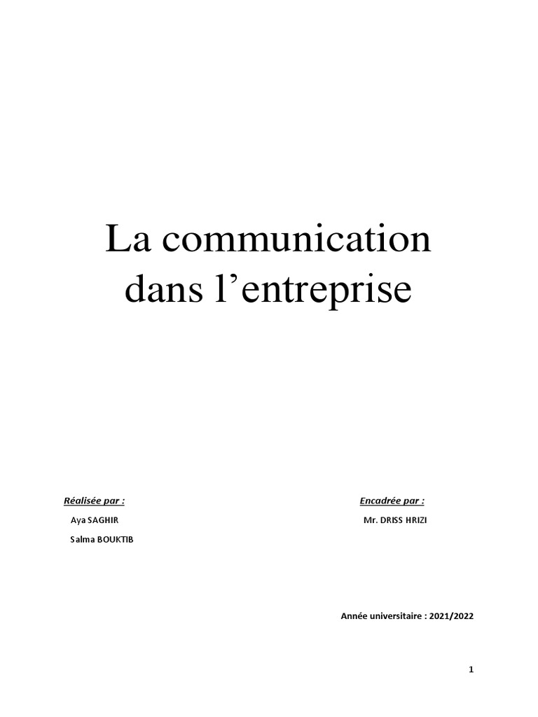 Communication Efficace en Entreprise | PDF | la communication | Business