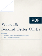 Week 10: Second Order Odes: 3.1. Solution Using Power Series Expansion 3.2. The Legendre Equations