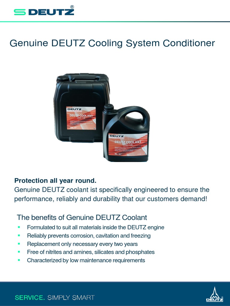Genuine DEUTZ Cooling System Conditioner Download Free PDF Internal Combustion Engine