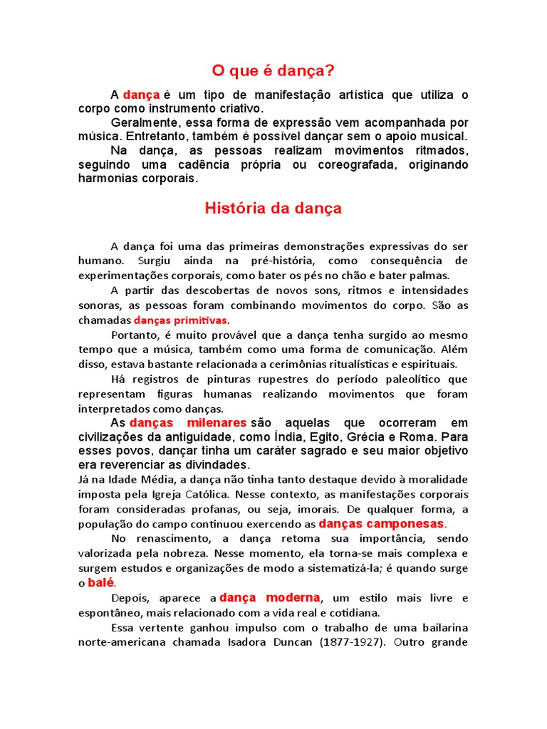 O Que É Dança | PDF | Danças