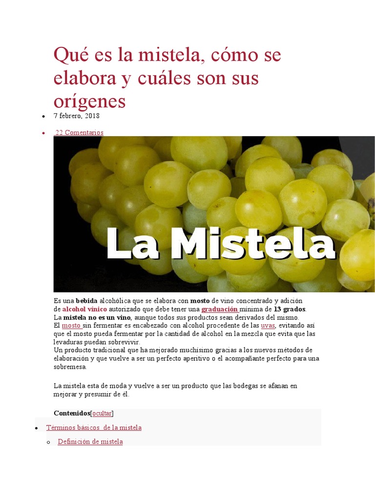 La Mistela | PDF | Vino | Uva