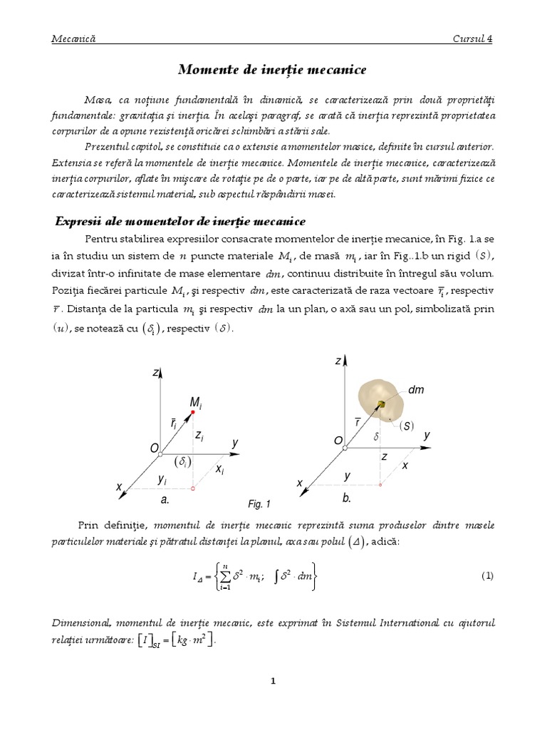 CURS 4 Momente de Inertie - 20.10.2021 | PDF