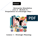 Business Enterprise Simulation Quarter 3 - Module 5: Preparation of A Strategic Plan