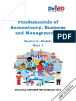 Fundamentals of Accountancy, Business and Management 2: Quarter 2 - Module Week 1