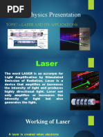 Applied Physics Presentation: Topic:-Laser and Its Applications