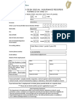 Request For Irish Social Insurance Records Forms E104 and U1