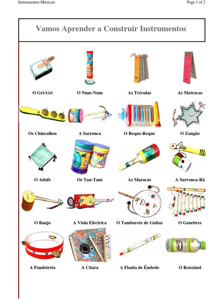 Construindo e aprendendo sobre instrumentos musicais tradicionais | PDF