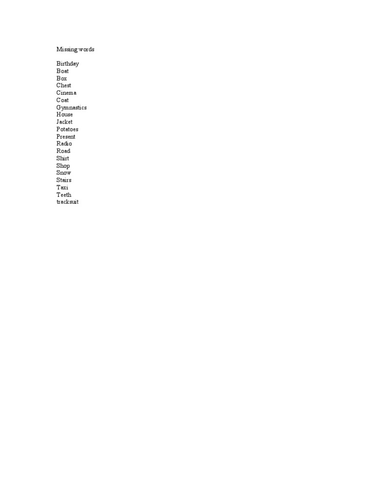 Missing Words | PDF | Clothing | Fashion