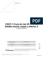 CS221-1 Cruce de Vías V0, V1 y V2. Detalles Ductos, Zanjas y Rellenos, 9 Ductos Diámetro Ø 6 "