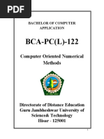 Computer Oriented Numerical Methods!