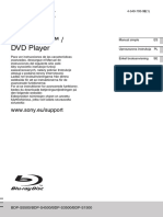 Blu-Ray Disc™ / DVD Player: WWW - Sony.eu/support