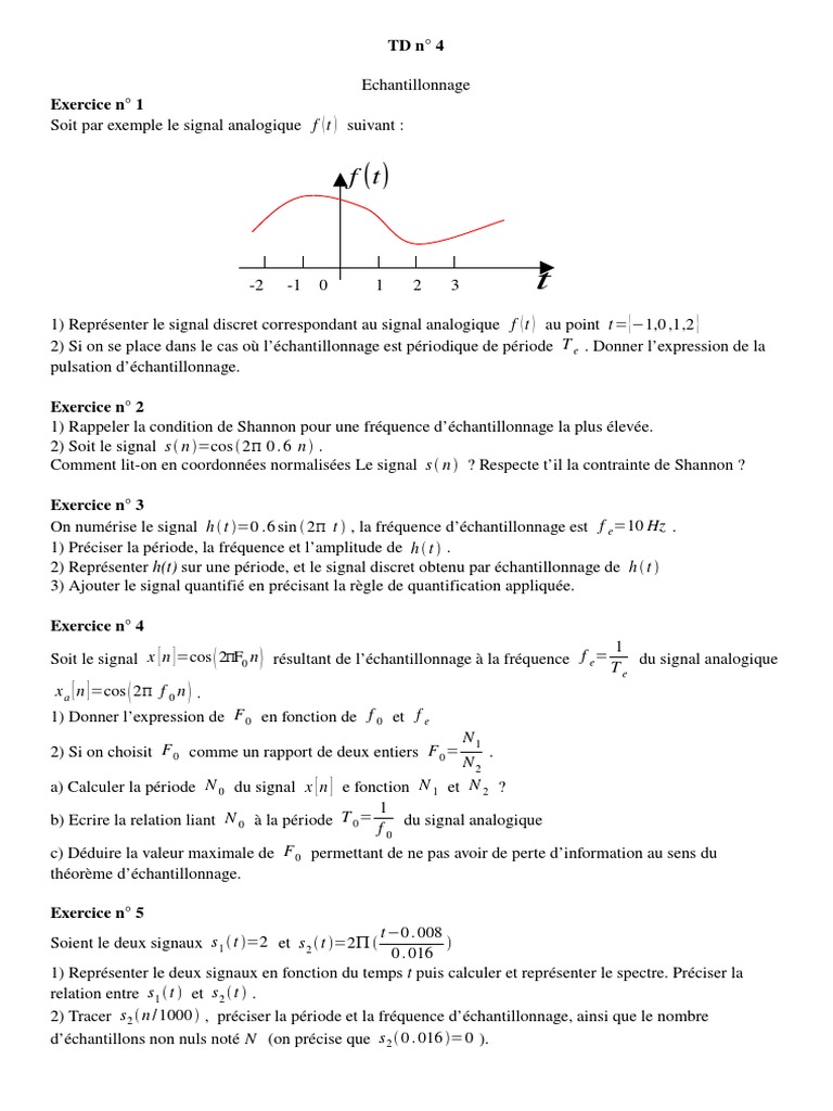 Échantillonnage et condition de Shannon PDF Transformation de — free download
