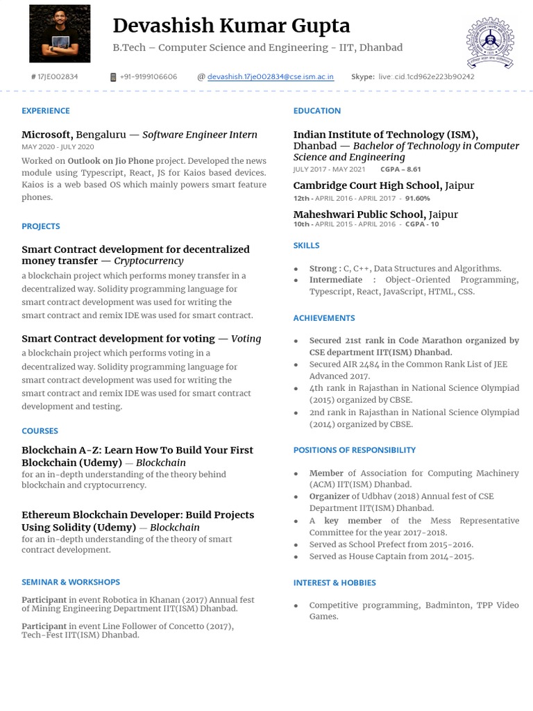 Devashish Kumar Gupta Resume - Software Engineer | PDF | Software ...