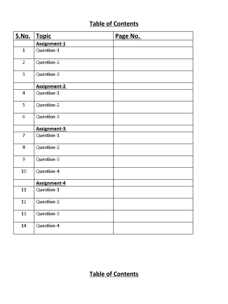 Assignment Guidelines, Cover Page Index Format | PDF